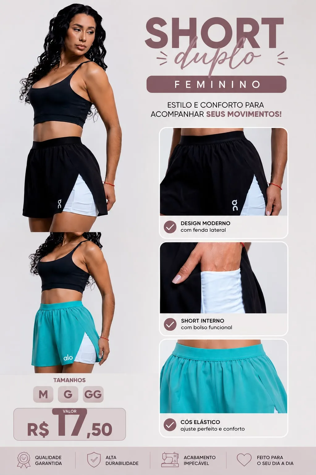 Short Duplo Feminino