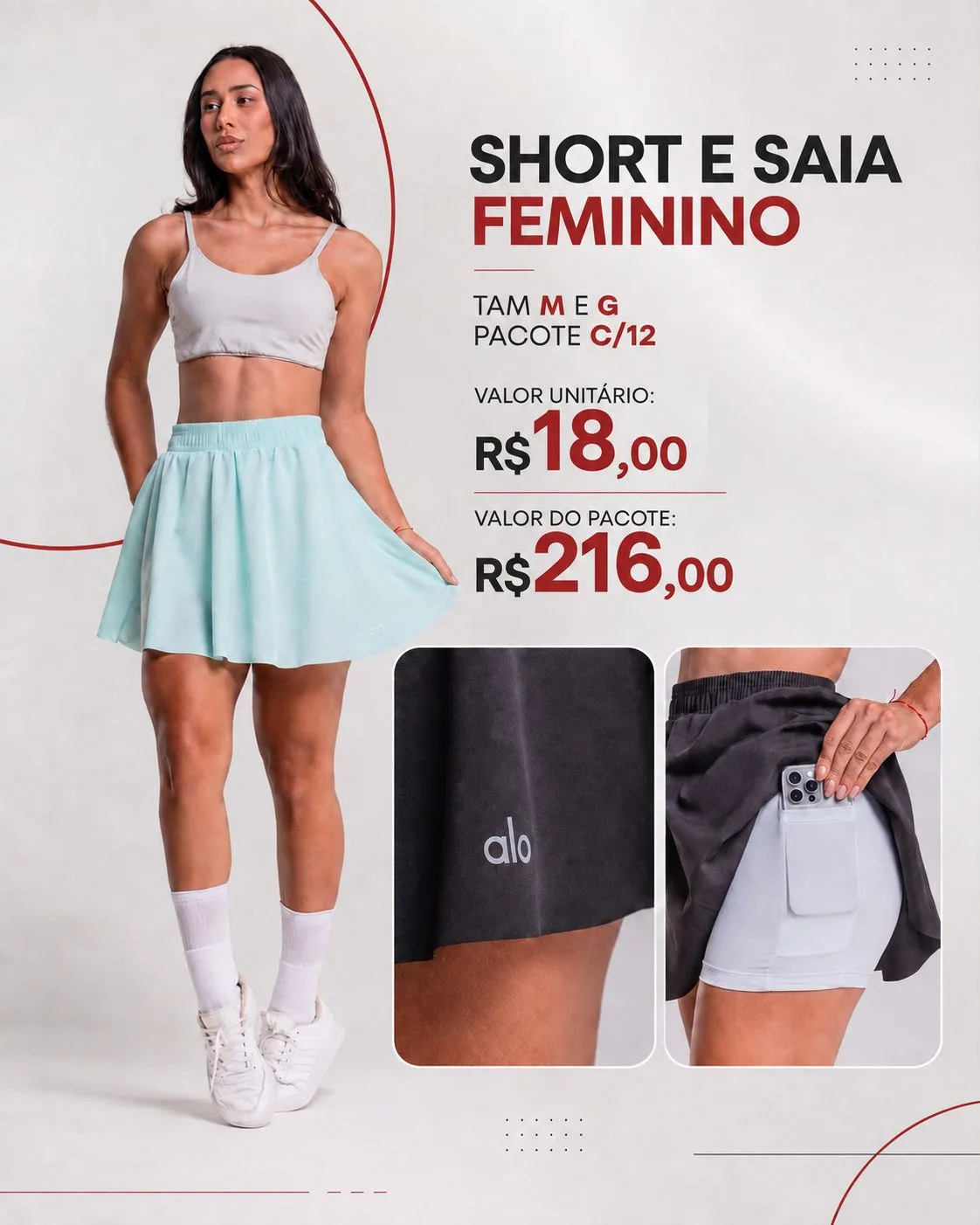 Short e Saia Feminino