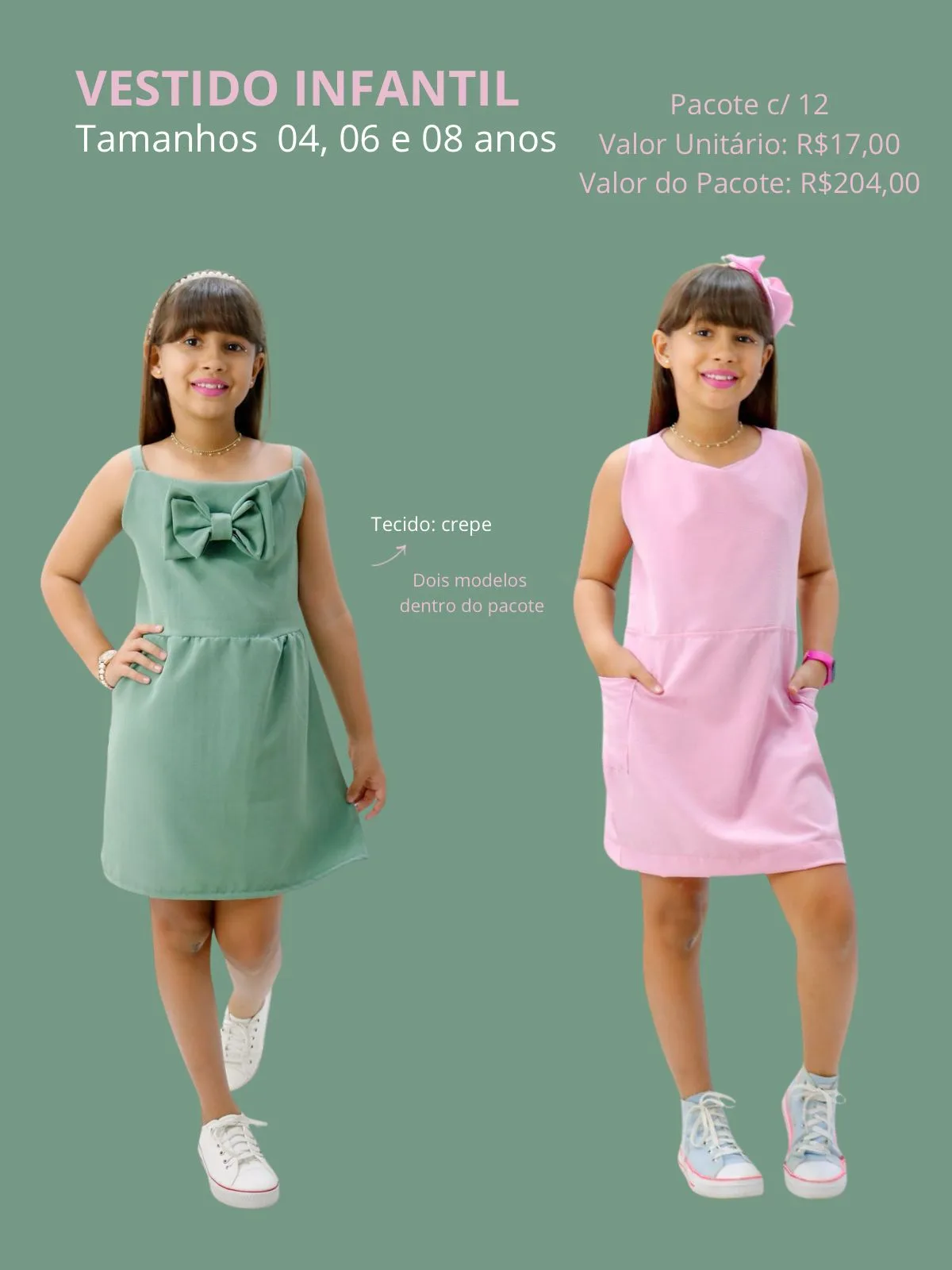 Vestido Infantil Crepe