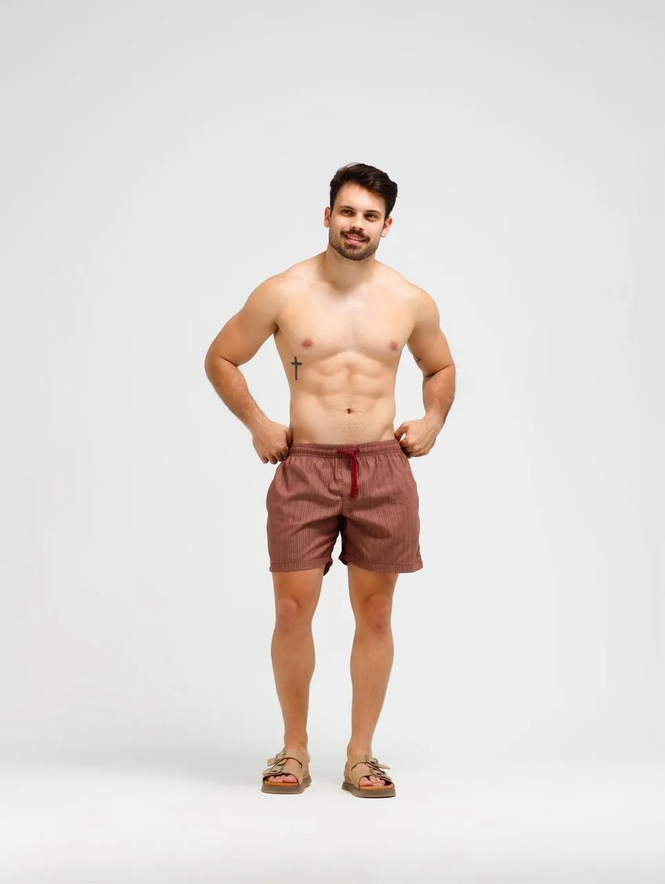 Short Masculino Tactel Risca de Giz
