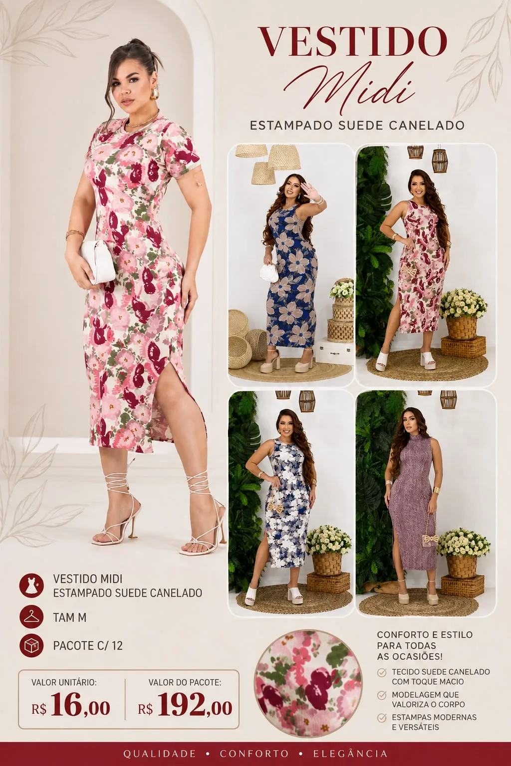 Vestido Midi Estampado