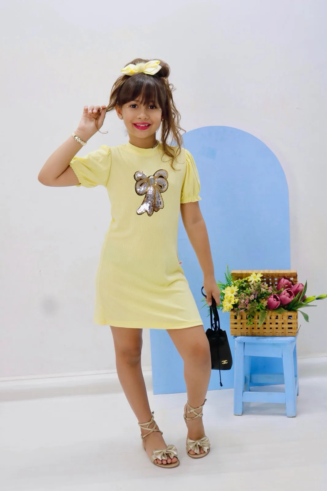 Vestido Infantil Suede c/ Estampa
