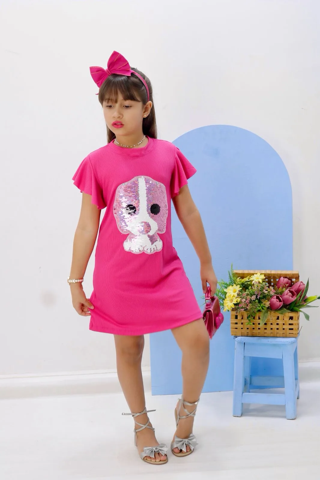 Vestido Infantil Suede c/ Estampa