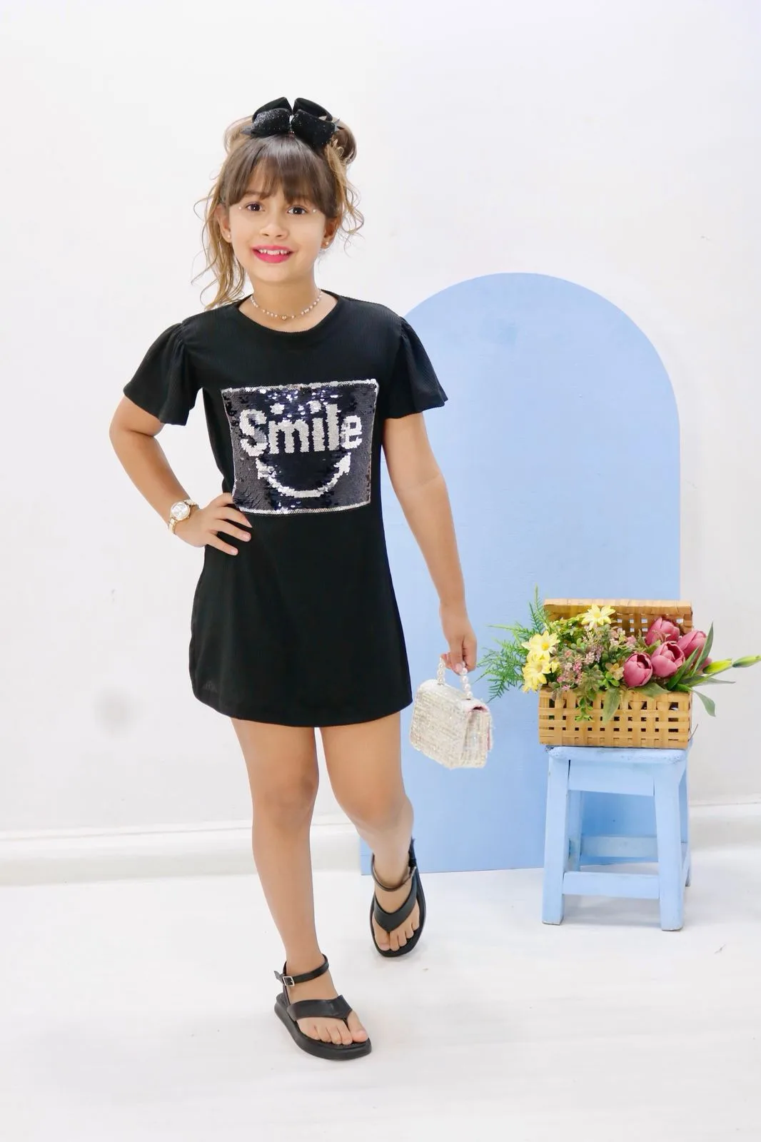 Vestido Infantil Suede c/ Estampa