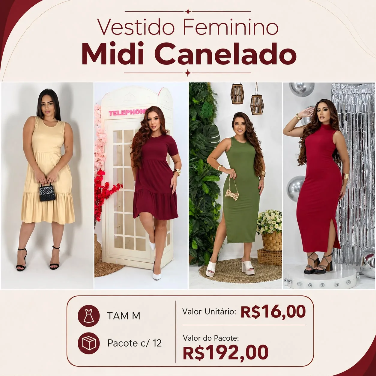 Vestido Midi Canelado