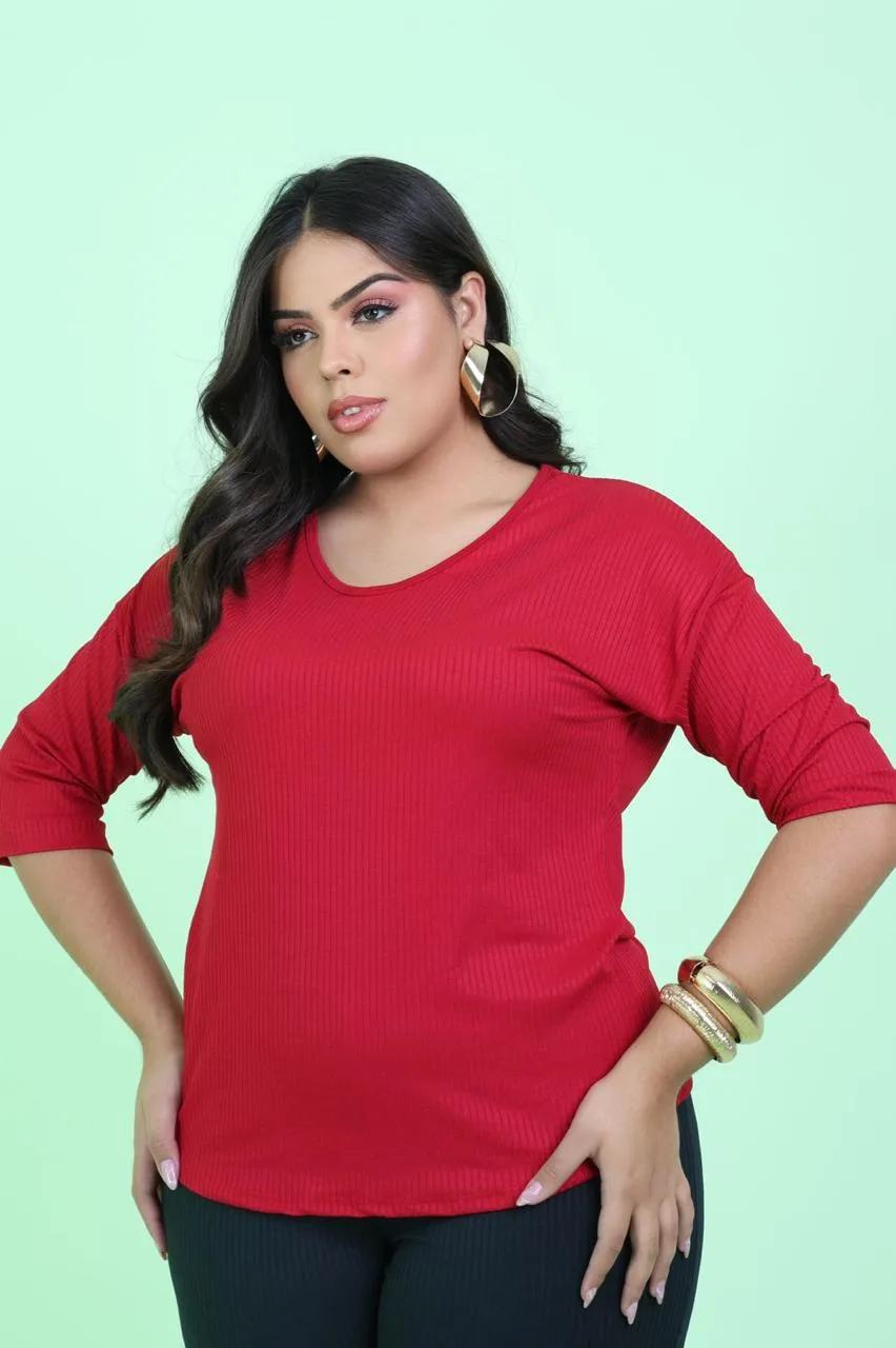 Blusa Plus Size Canelada