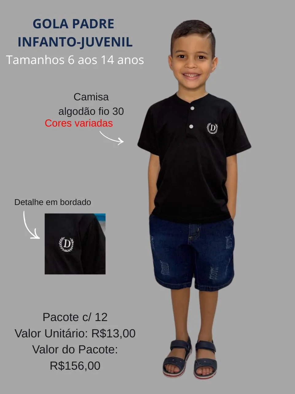 Gola Padre Infanto-juvenil Fio 30