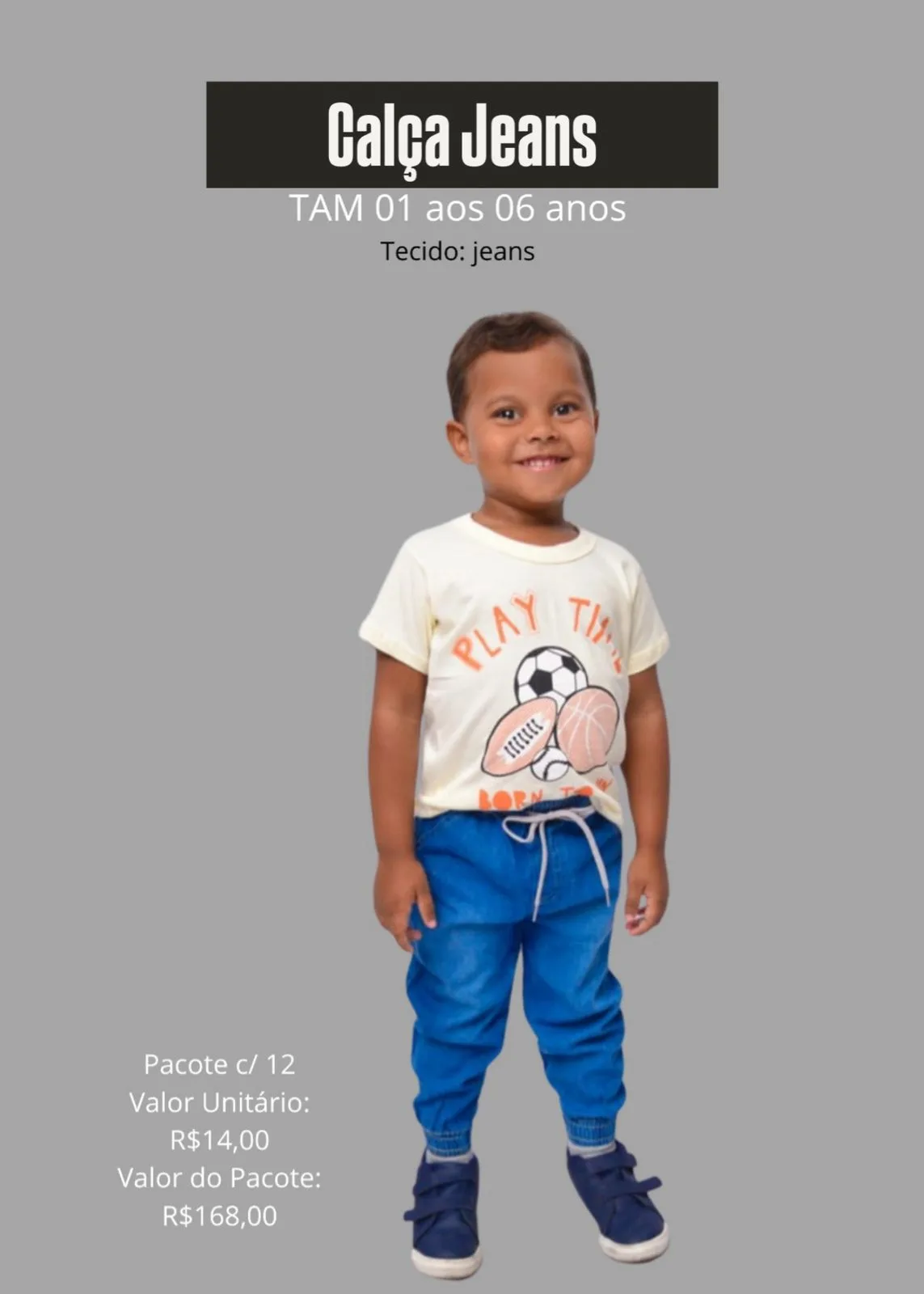 Calça Infantil Jogger Jeans