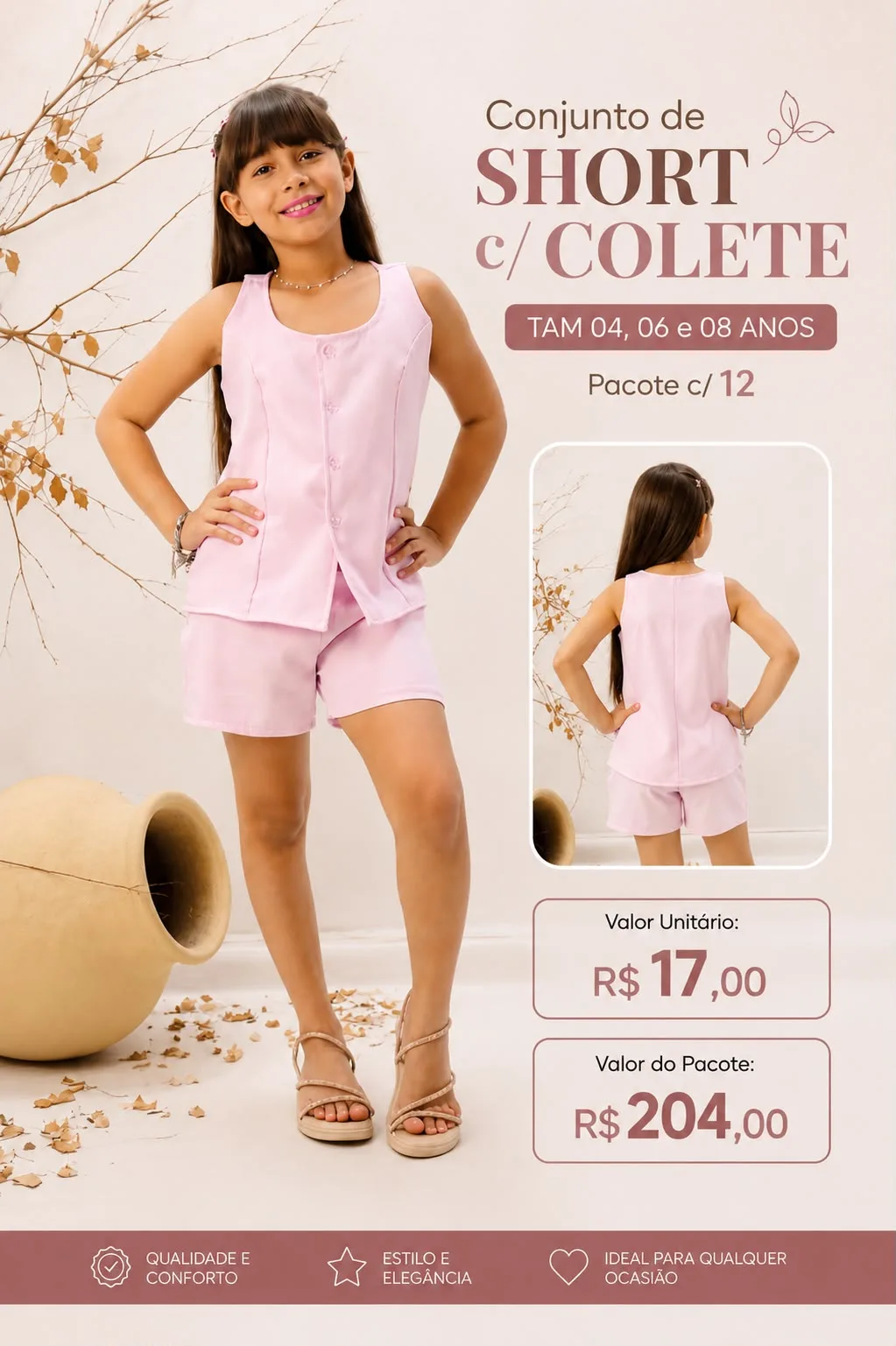 Conjunto Short c/Colete
