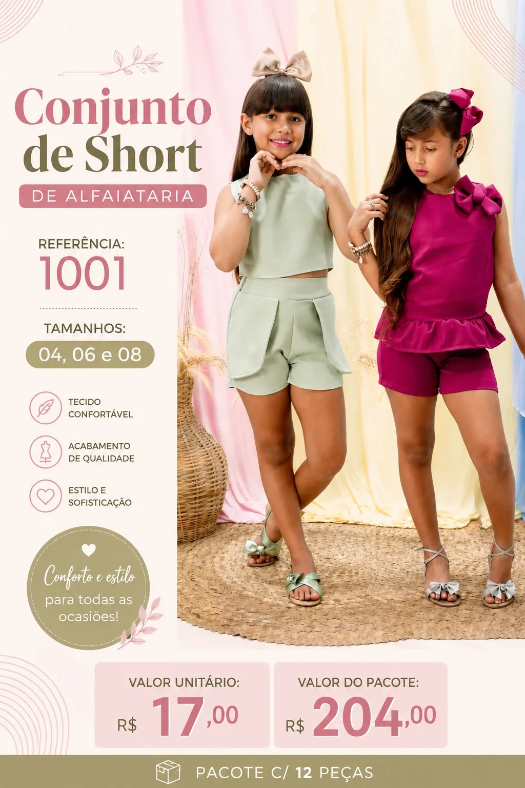 Conjunto de Short Alfaitaria