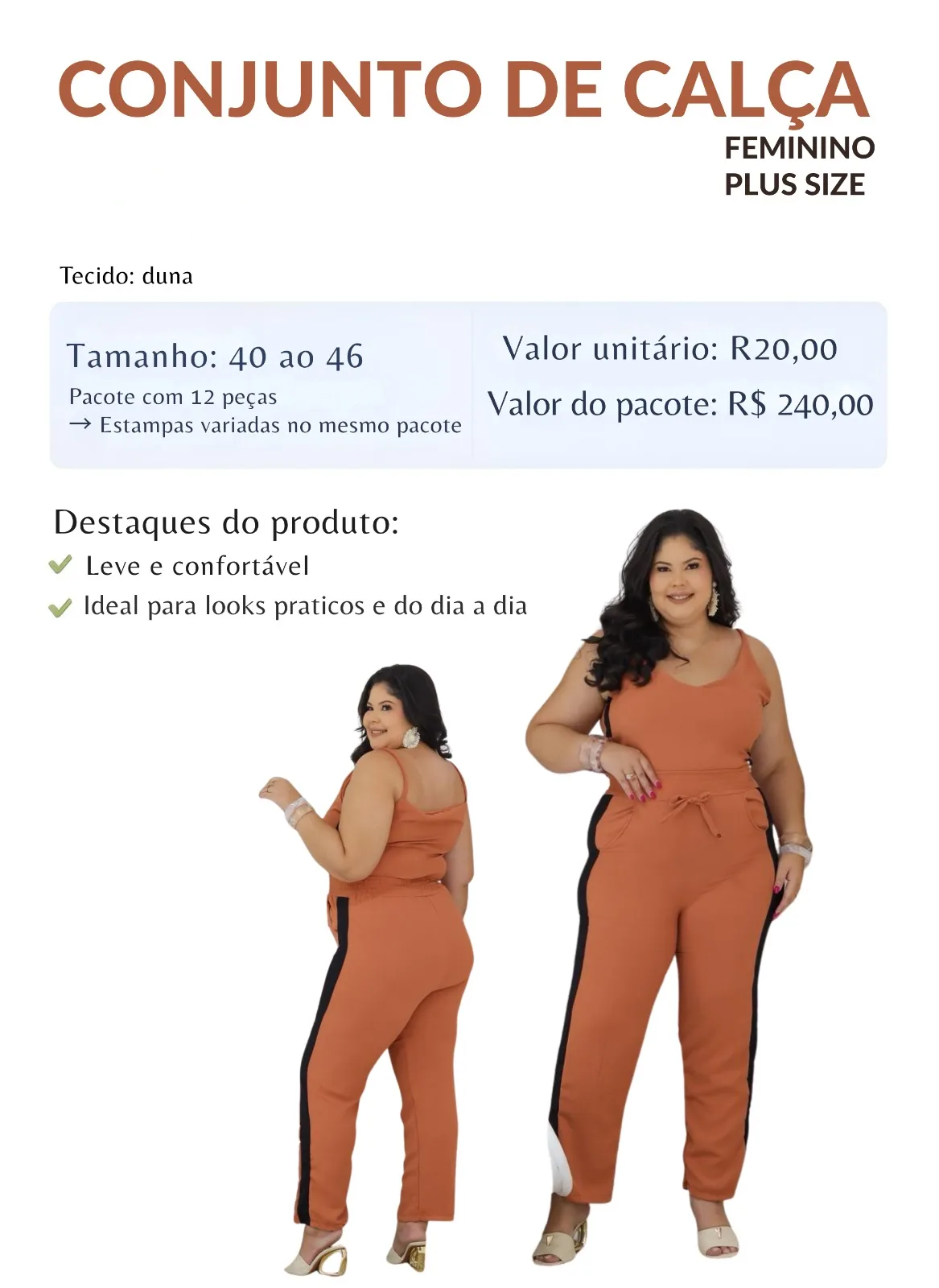 Conjunto de Calça Plus Size