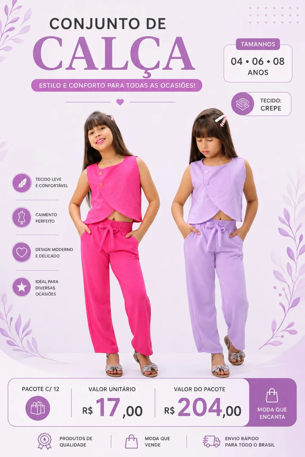 Conjunto de Calça Crepe
