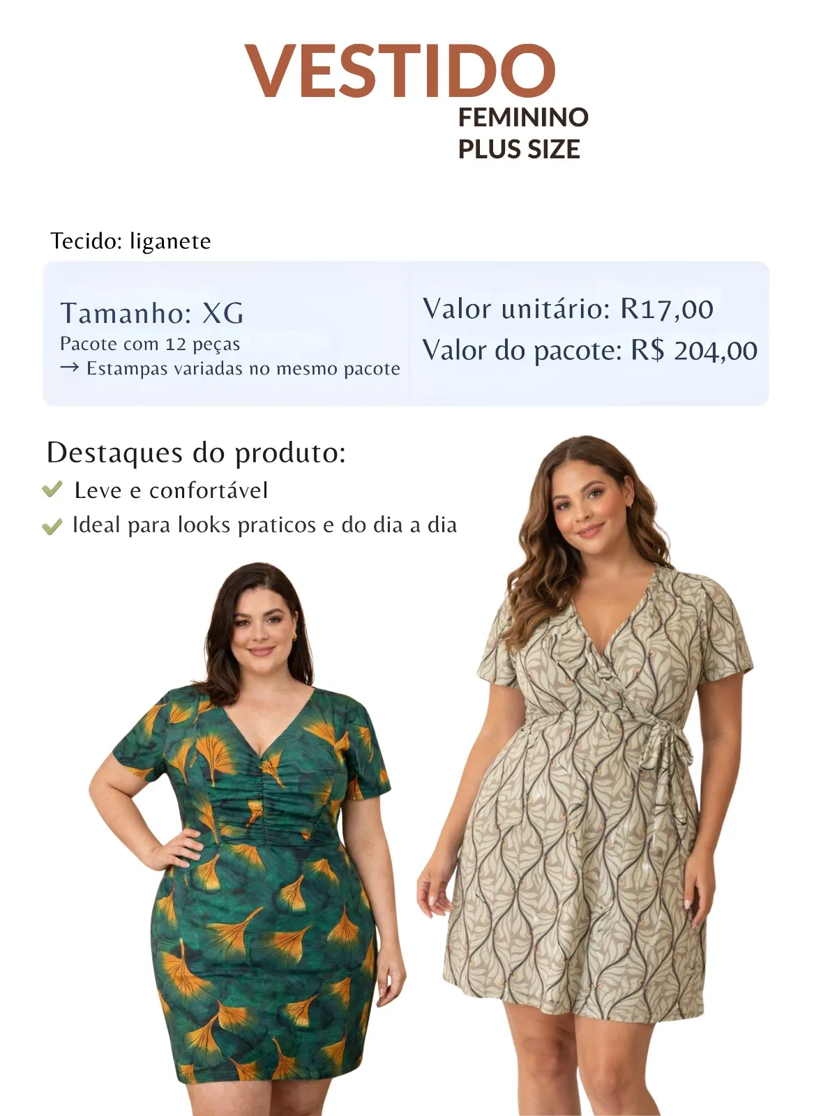 Vestido Plus Size de Liganete